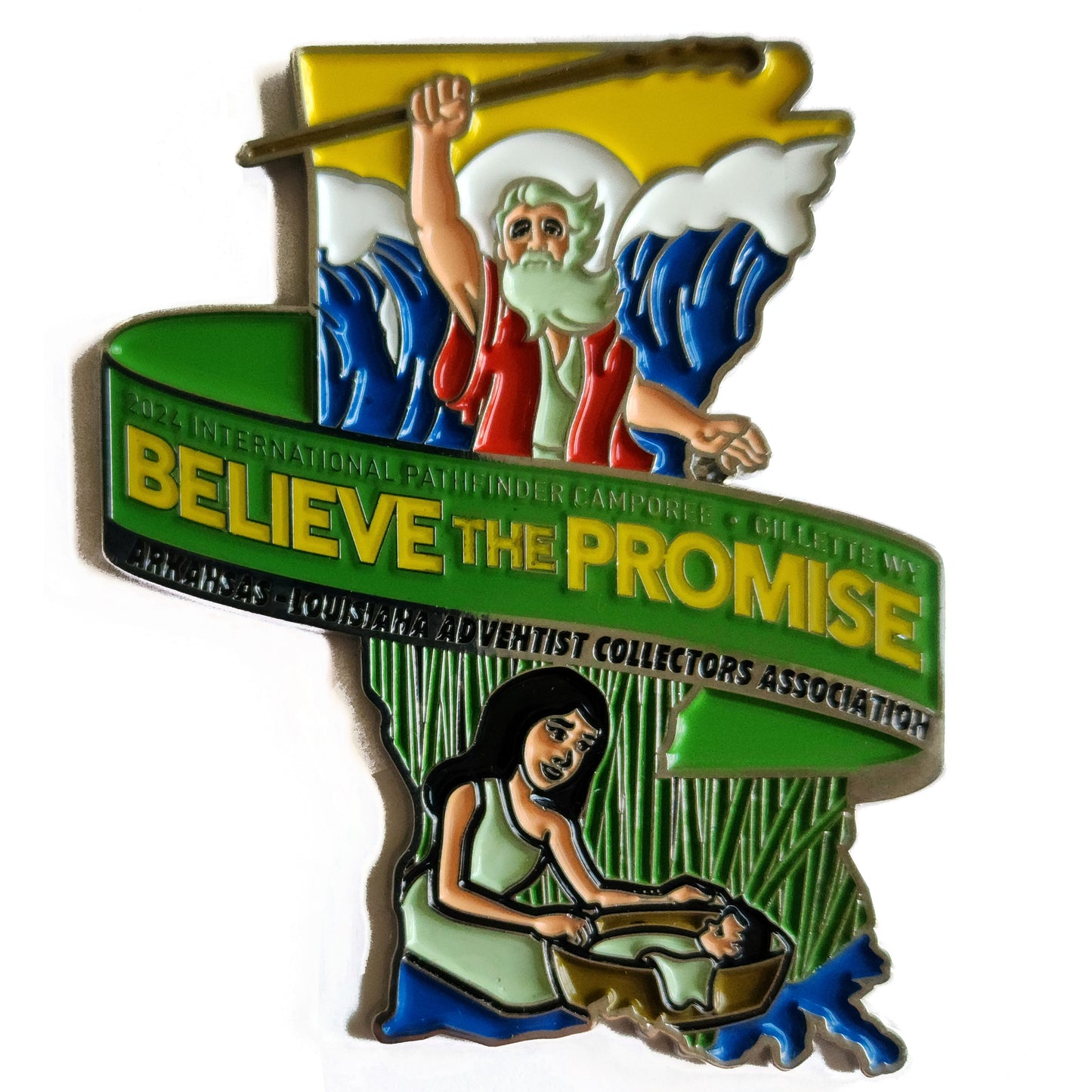 2024 Believe the Promise - Arkansas Louisiana Adventist Collector's Association Green pin
