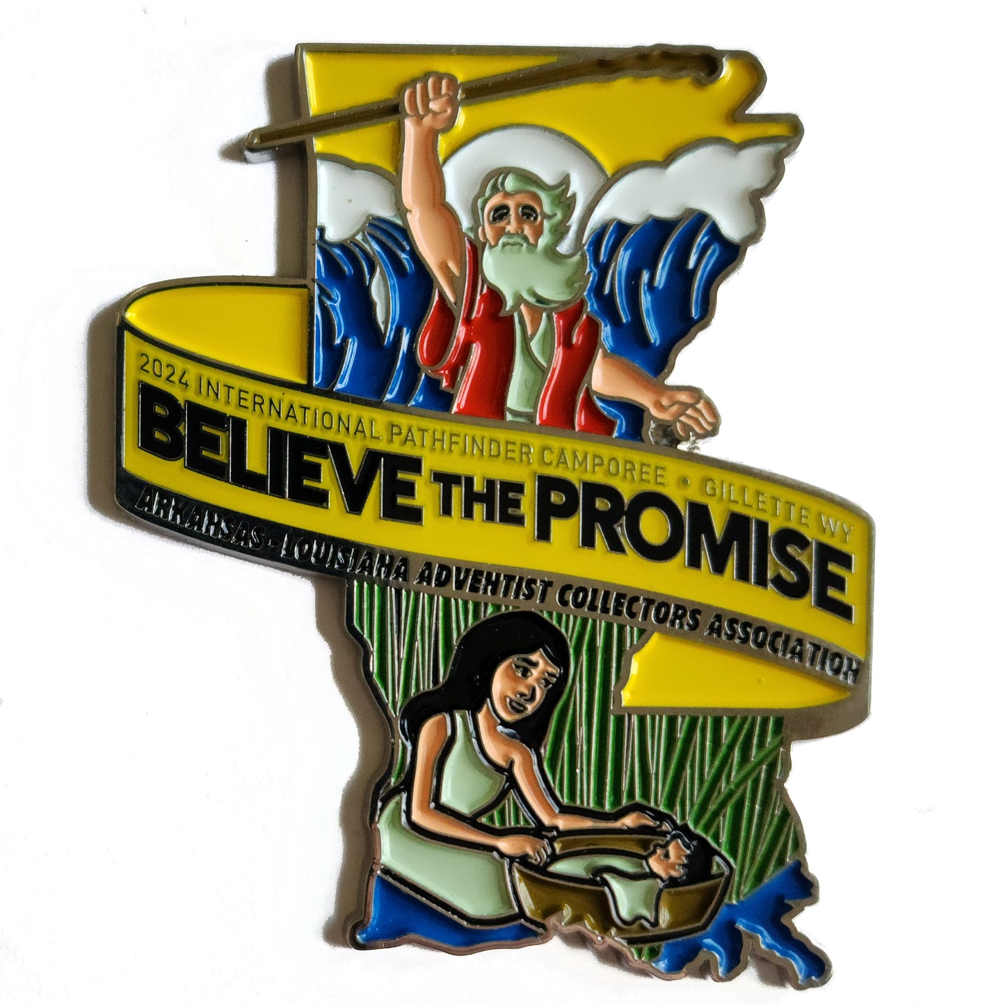 2024 Believe the Promise - Arkansas Louisiana Adventist Collector's Association Yellow pin