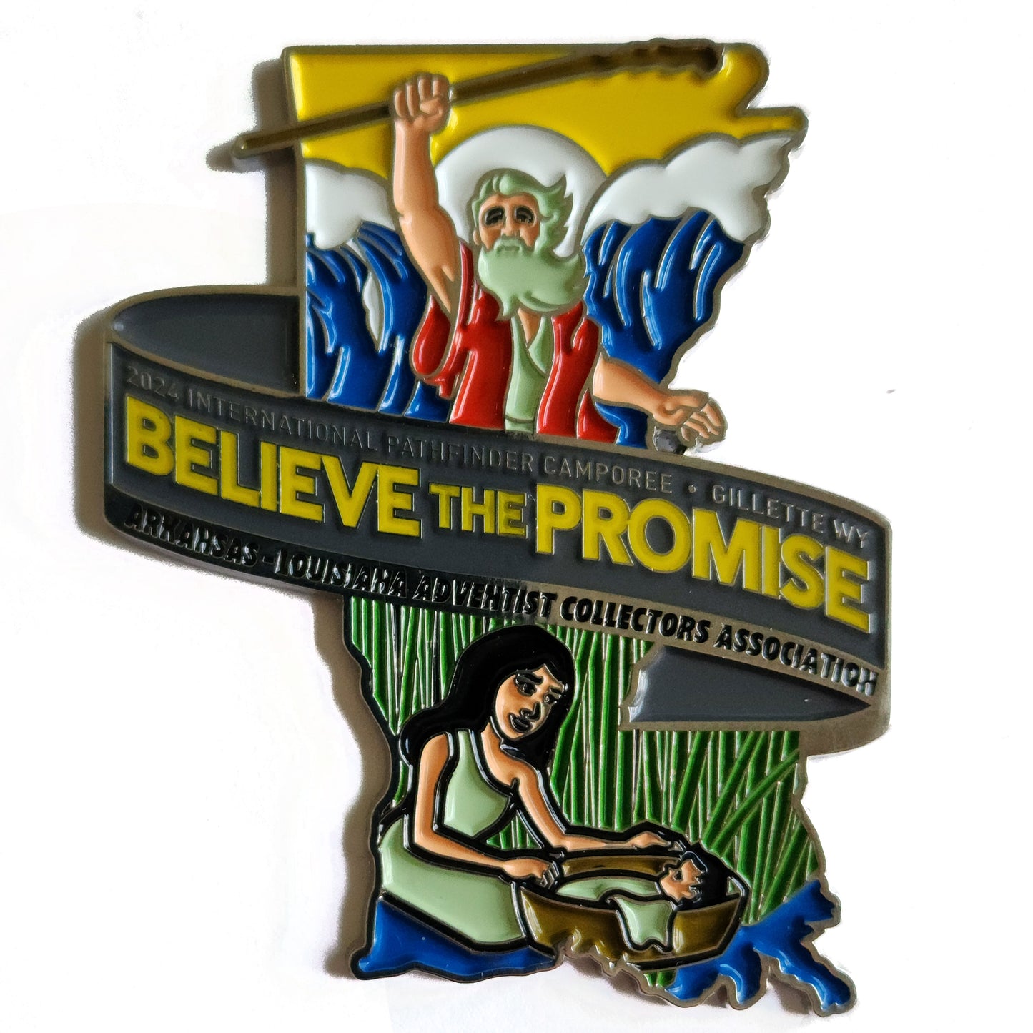 2024 Believe the Promise - Arkansas Louisiana Adventist Collector's Association Gray pin