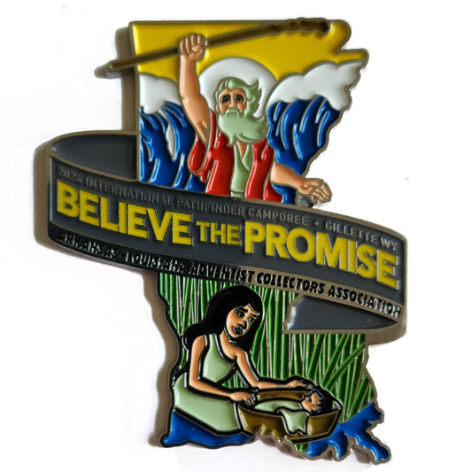 2024 Believe the Promise - Arkansas Louisiana Adventist Collector's Association Gray pin