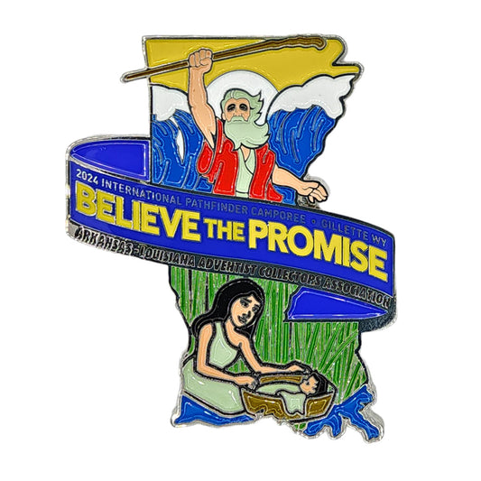2024 Believe the Promise - Arkansas Louisiana Adventist Collector's Association Blue pin